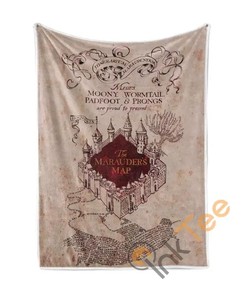 Harry Potter Marauders Map Sherpa Fleece Blanket Gifts for Family, for Couple