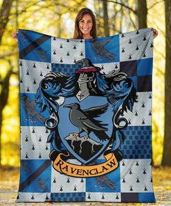 Harry Potter Ravenclaw House Badge Sherpa Fleece Blanket Gifts for Family, for Couple