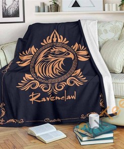 Harry Potter Ravenclaw Vintage Style Sherpa Fleece Blanket Gifts for Family, for Couple