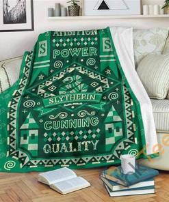 Harry Potter Slytherin Sherpa Fleece Blanket Gifts for Family