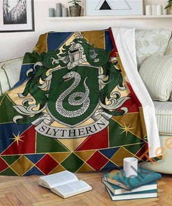 Harry Potter Slytherin Style 2 Sherpa Fleece Blanket Gifts for Family, for Couple