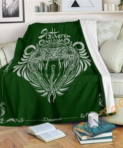 Harry Potter Slytherin Vintage Style Sherpa Fleece Blanket Gifts for Family, for Couple