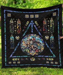 Harry Potter Stain Glass Style Fan Gift Idea Quilt