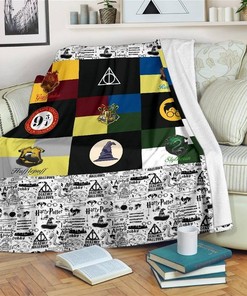 Harry Potter Symbols Sherpa Fleece Blanket Gifts for Family, for Couple