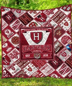 Harvard Crimson EST 16 Quilt Blanket Bedding Set