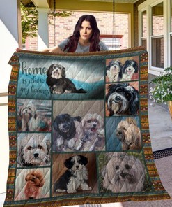 Havanese Home Is Where My Havanese Collection Quilt Blanket Bedding Set