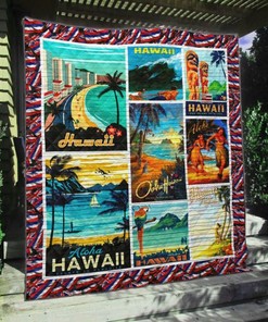 Hawaii Aloha Art Quilt Blanket Bedding Set for Home Décor