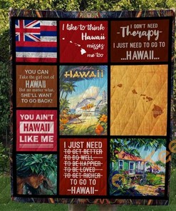Hawaii I Like to Think Hawaii Misses Me Too Quilt Blanket Bedding Set