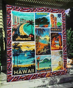 Hawaii Quilt Blanket Bedding Set With Pilliwcase Option