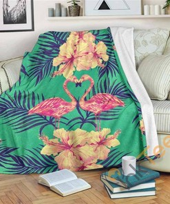 Hawaii Tropical Paradise Pattern Sherpa Fleece Blanket Gifts for Family, for Couple