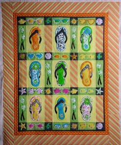 Hawaiian Flip Flops Quilt Blanket Bedding Set for Home Décor
