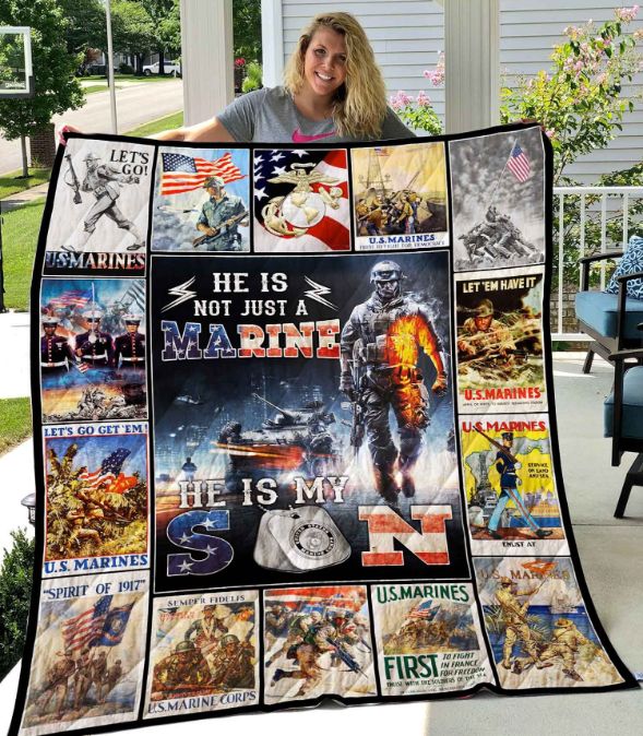 He Is Not Just Marine He Is Son Marine Army Quilt Blanket Bedding Set