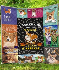 He Sent Me A Crazy Corgi Premium Quilt Blanket Bedding Set