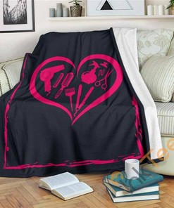 Heart Hair Tools Sherpa Fleece Blanket Gifts for Family, for Couple