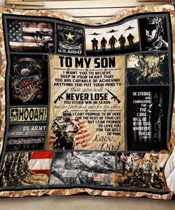 Heartwarming Gift for Son: Personalized U.S. Army Quilt Blanket Bedding Set