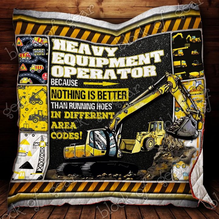 Heavy Equipment Operator Quilt Blanket Bedding Set