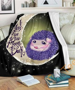 Hedgehog Moon Sherpa Fleece Blanket Gifts for Family, for Couple
