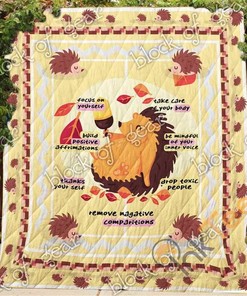 Hedgehog Quilt Blanket Bedding Set With Pilliwcases Option