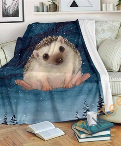Hedgehog Sherpa Blanket Fleece Blanket Gift