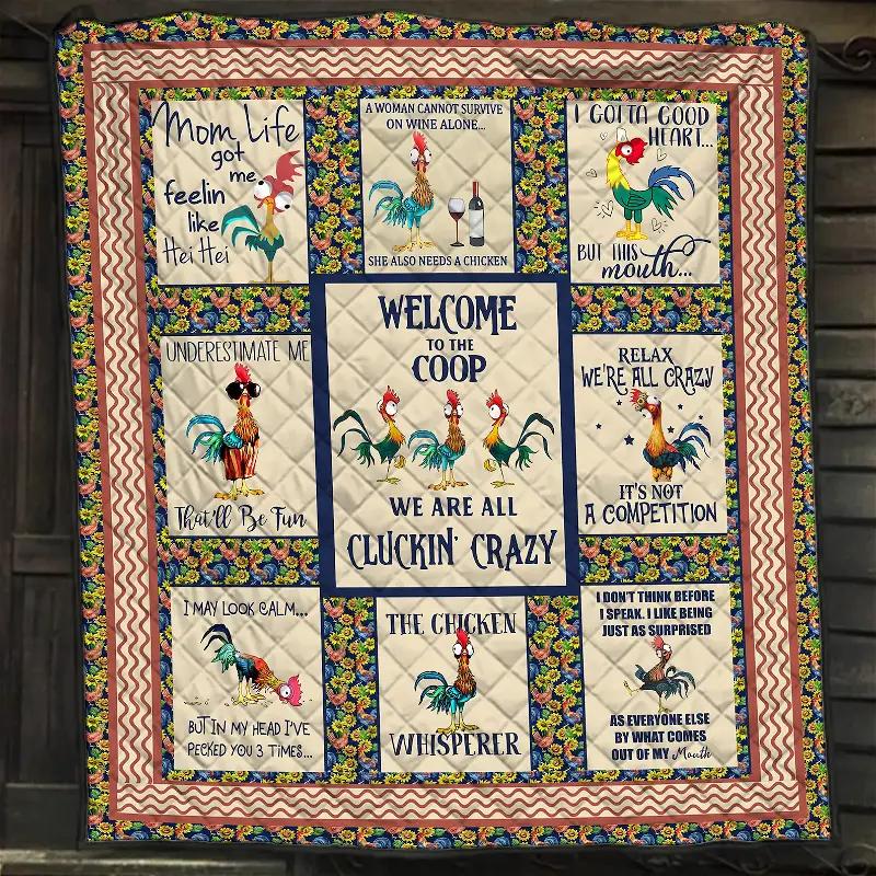 Hei Hei The Rooster Form Moana Film Blanket Mom Life Got Me Feeling Like Hei Hei Gift For Lovers Quilt