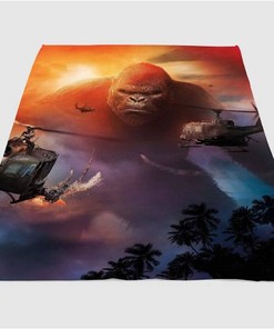 Helicopter Kong Skull Island Sherpa Fleece Blanket Gifts for Family, for Couple