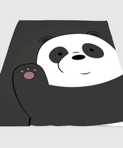Hello From Panda We Bare Bears Sherpa Fleece Blanket Gifts for Family, for Couple