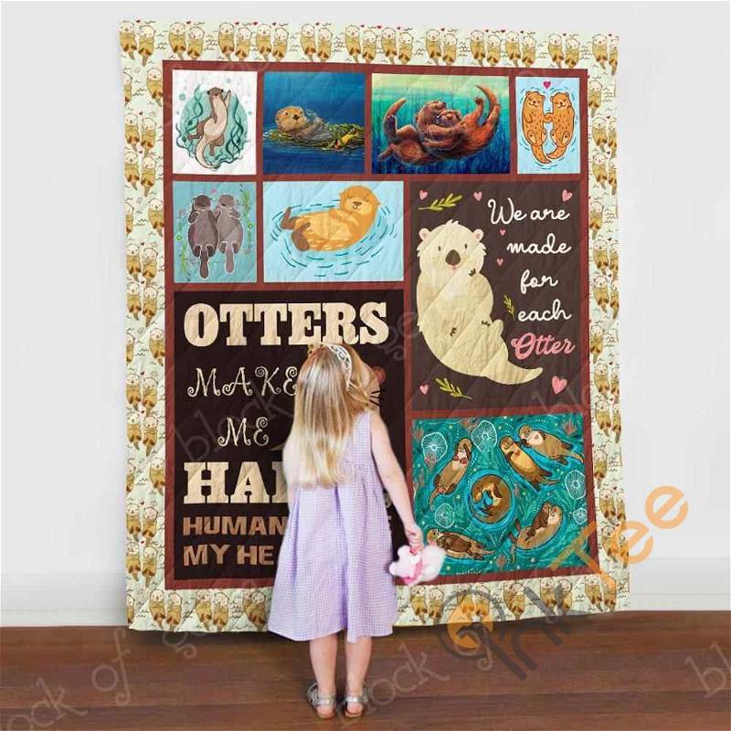 Hello From The Otter Side Quilt Blanket Bedding Set