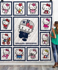 Hello Kitty Dallas Cowboys Quilt Blanket Bedding Set