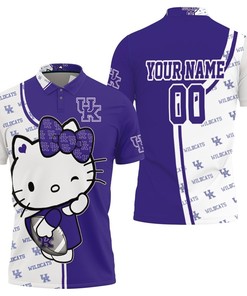 Hello Kitty Hug Kentucky Wildcats Logo 3d Personalized Polo Shirt All Over Print Shirt 3d T-shirt