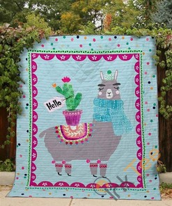 Hello Llama Quilt Blanket Bedding Set