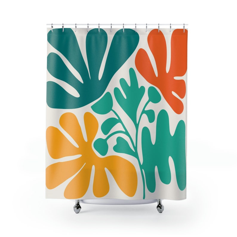 Henri Matisse Flower Shower Curtain, Boho Abstract Bathroom Decor, Floral Shower Curtain, Matisse Shower Curtain, Vintage Shower Curtain - Image 2