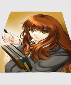 Hermione Granger 90s Anime Style Sherpa Fleece Blanket Gifts for Family, for Couple