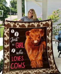 Highland Cow A Girl Who Loves Cows Cow Quilt Blanket Bedding Set