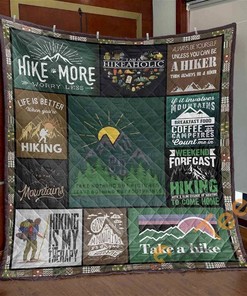 Hike More Worry Less Quilt Blanket Bedding Set