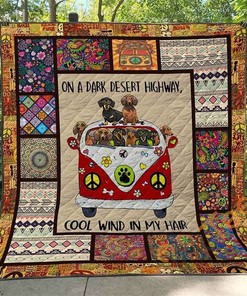 Hippie Dog Quilt Blanket Bedding Set