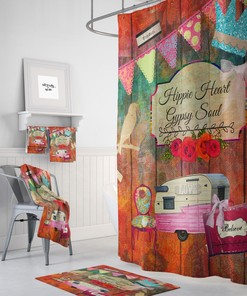 Hippie Heart Shower Curtain,