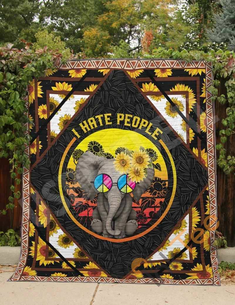 Hippie I Hate People Quilt Blanket Bedding Set
