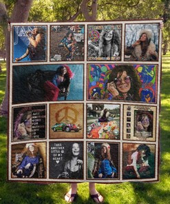 Hippie Janis Joplin Collected Quilt Blanket Bedding Set