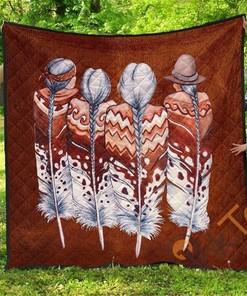 Hippie Native American Premium Quilt with 2 Pillowcases