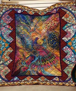 Hippie Peacock Hippie Quilt Blanket Bedding Set