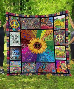 Hippie Quilt Blanket Bedding Set With Pilliwcases Option Gift For Lovers