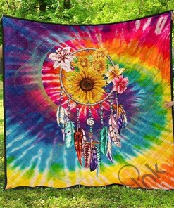 Hippie Tie Dye Premium Quilt