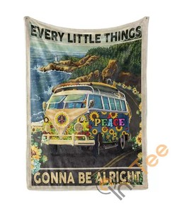 Hippie Vw Bus Sherpa Fleece Blanket Gifts for Family, for Couple