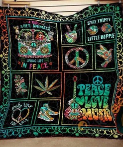 Hippie Woodstock Gypsy Ornamental Quilt Blanket Bedding Set