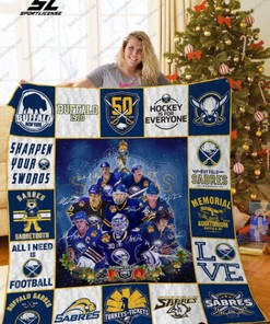 Hockey Buffalo Sabres Christmas Tree Quilt Blanket Bedding Set