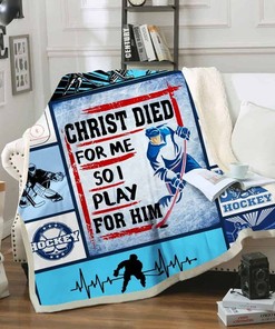 Hockey Christ Died For Me So I Play For Him Quilt Blanket Bedding Set