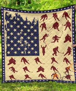 Hockey Flag Premium Quilt Blanket Bedding Set