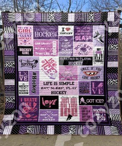 Hockey Girl Quilt Blanket Bedding Set for Bedroom Décor