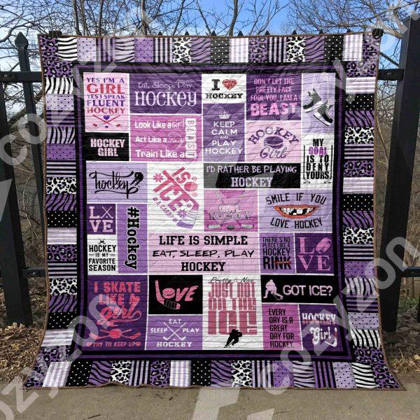 Hockey Girl Quilt Blanket Bedding Set for Bedroom Décor
