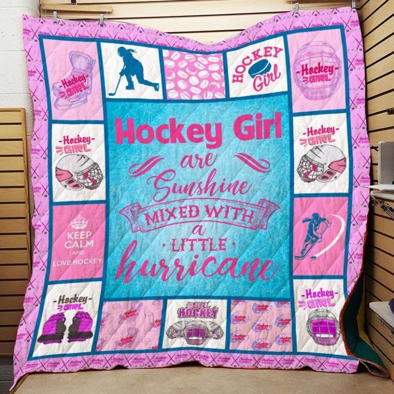 Hockey Girl Quilt Blanket Bedding Set for Home Décor